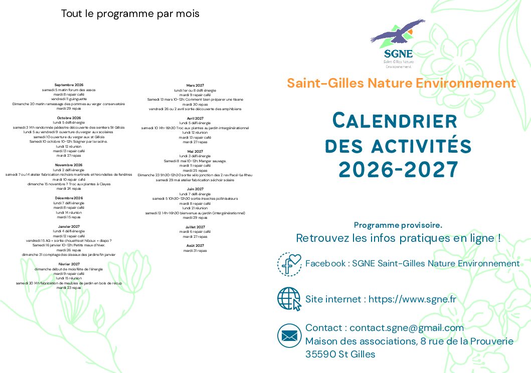 Programme d&rsquo;activités 2026-2027